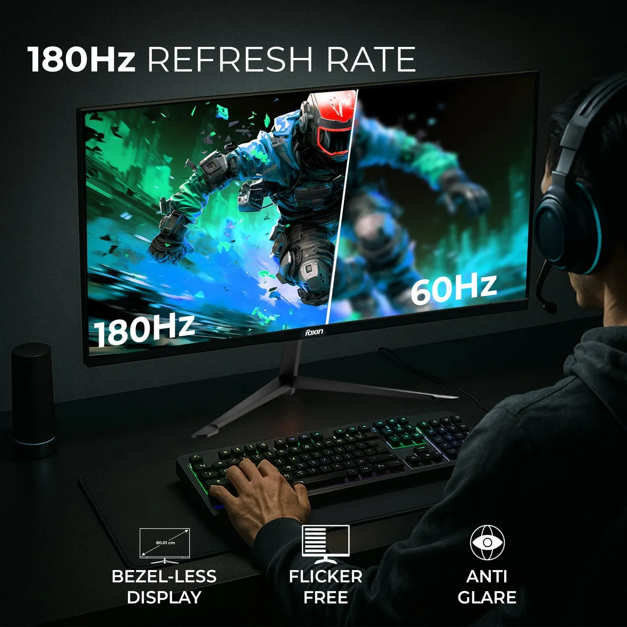 Foxin LED Monitor 32" Curved FHD IPS 200Hz with HDMI | DP | Speaker (Phantom 32) view 4